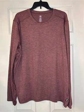 REI Men’s Heathered Dusty Rose Long-Sleeve Crewneck
